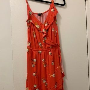 Red flowered summer dress